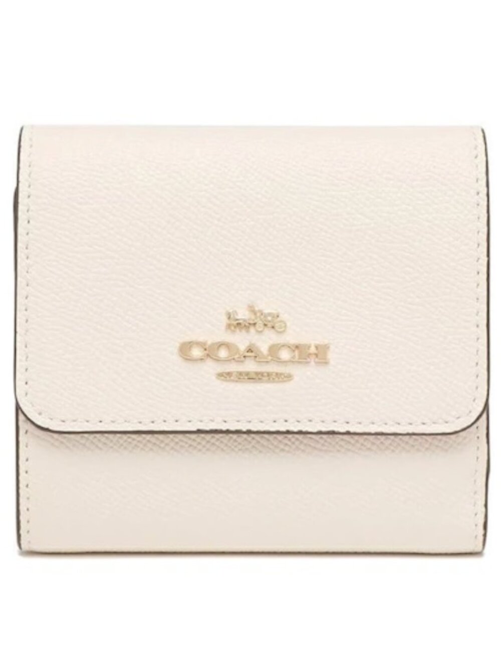NWT Coach Small Trifold Wallet Floral Cluster Print – Gold/Chalk Multi CH604